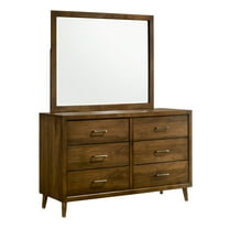 Picket House Furnishings Zuma 6-Drawer Dresser & Mirror in Walnut