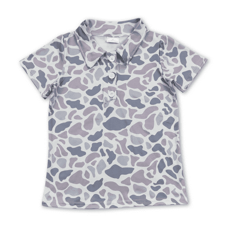 YAWOO Summer Little Boy s Hunting Camouflage Kids Polo Buttons Shirt Size 3M-8Years