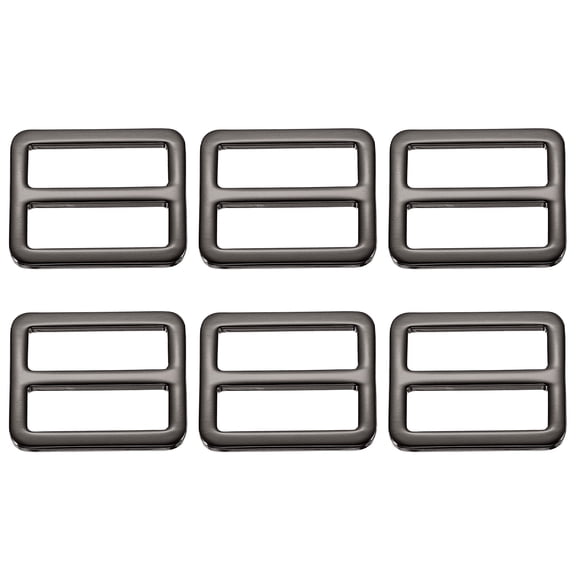 Uxcell Slide Tri-Glide Buckle, 1"Metal Adjustable Slide Rectangle Adjuster Suspender Webbing Strap Slider - Fitting for (Purse Bag Hardware Making Replacement Keeper) 6 Pcs & Black