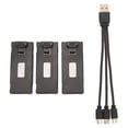 thumbnail image 2 of Kit de 3 baterías de litio para aviones RC, juego de cables de carga ligeros para E88, E88Pro, LS, E525, E525Pro, 3,7 V, 2600 mAh, 2 of 15
