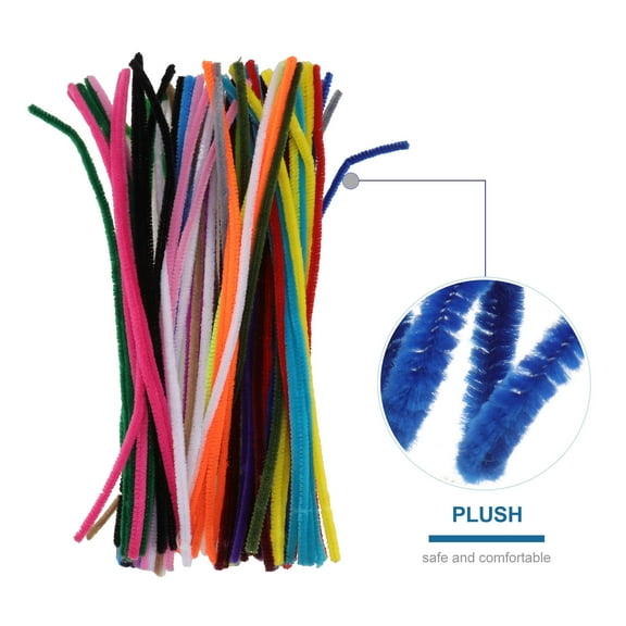 SOPOTUTU Pet Stem Plaything Assorted Color Plush Stick for Cats Safe and Comfortable 100Pcs