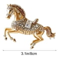 thumbnail image 3 of Easter Decor 2D Horse Acrylic Pendant​ Golden Horse Ornament Jeweled Saddle Tassel Gold Chain Elegant Festive Home Decorative Hanging Fashion Ornament, 3 of 6