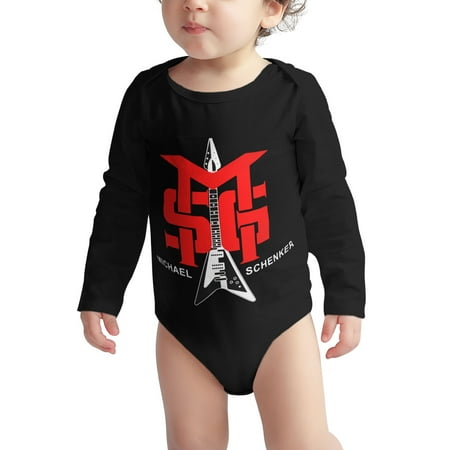 

Michael Baby onesie Schenker Group Rock Band Logo Baby Boy Girl Long Sleeve Bodysuit Snap Closure 2 Years
