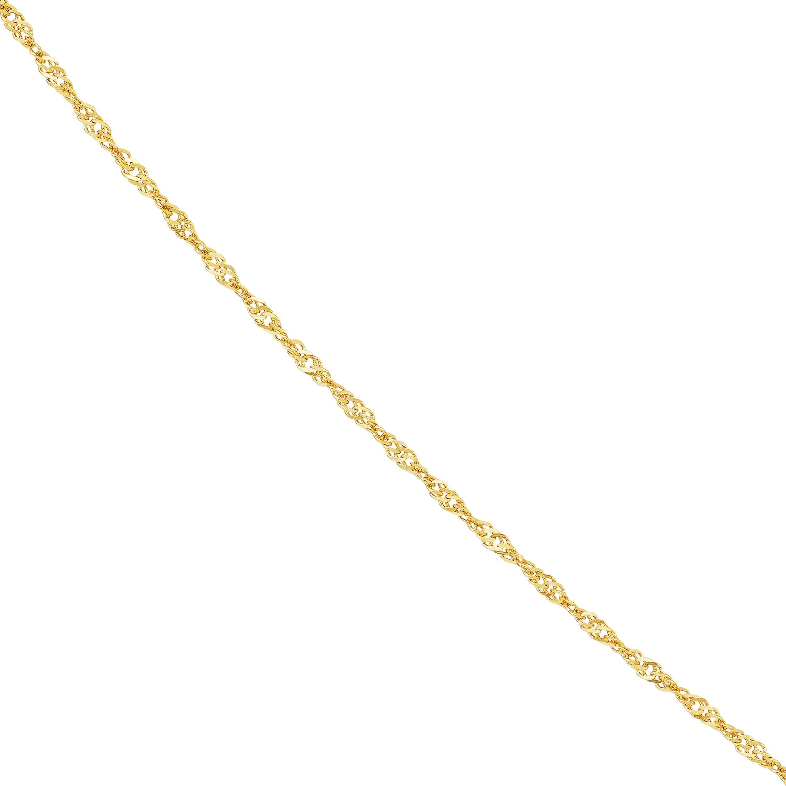 10K Yellow Gold 18" 1.15mm Singapore Chain Necklace w/ Spring Ring - Women