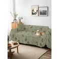 thumbnail image 3 of Sage Green Floral Couch Cover for 2 Cushion Couch, Vintage Spring Botanical Flowers Washable Love Seat Sofa Covers Slipcover, Throw Sofa Covers for Pets, Furniture Protector 71"x102", 3 of 9