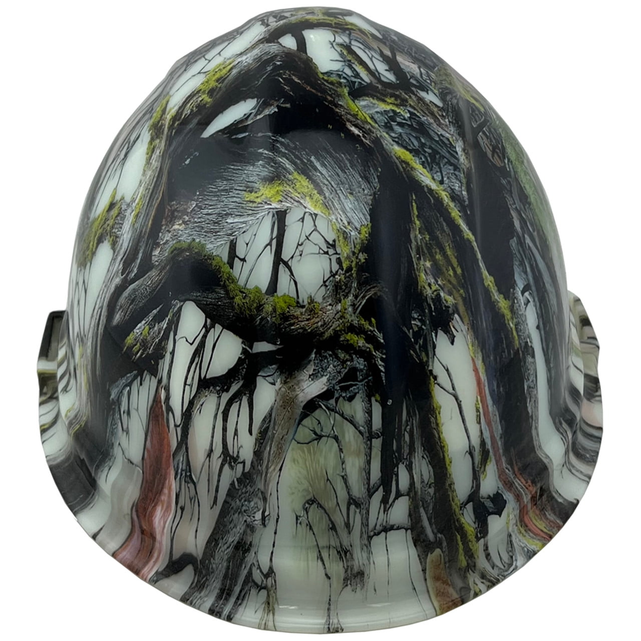 American Camo Hydro Dipped GLOW IN THE DARK Hard Hats Cap Style with 4 Pt Suspension