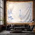 thumbnail image 6 of White Peacock in Snowy Landscape with Fanned Tail, Serene Digital Art for Nature Lovers, Elegant Winter Decor Christmas Gift Tapestry Wall Hanging for Living Room and Bedroom, 6 of 7
