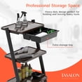 thumbnail image 5 of 3-Tier Walnut Tabletop Salon Rolling Trolley Cart, Stand Tray Rolling Cart with Wheel Storage, 5 of 7