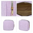 thumbnail image 3 of Bolsas de cosméticos portátiles de color sólido para mujeres Unique Bargains para vacaciones, camping, gimnasio y viajes en corduroy púrpura, 3 of 3
