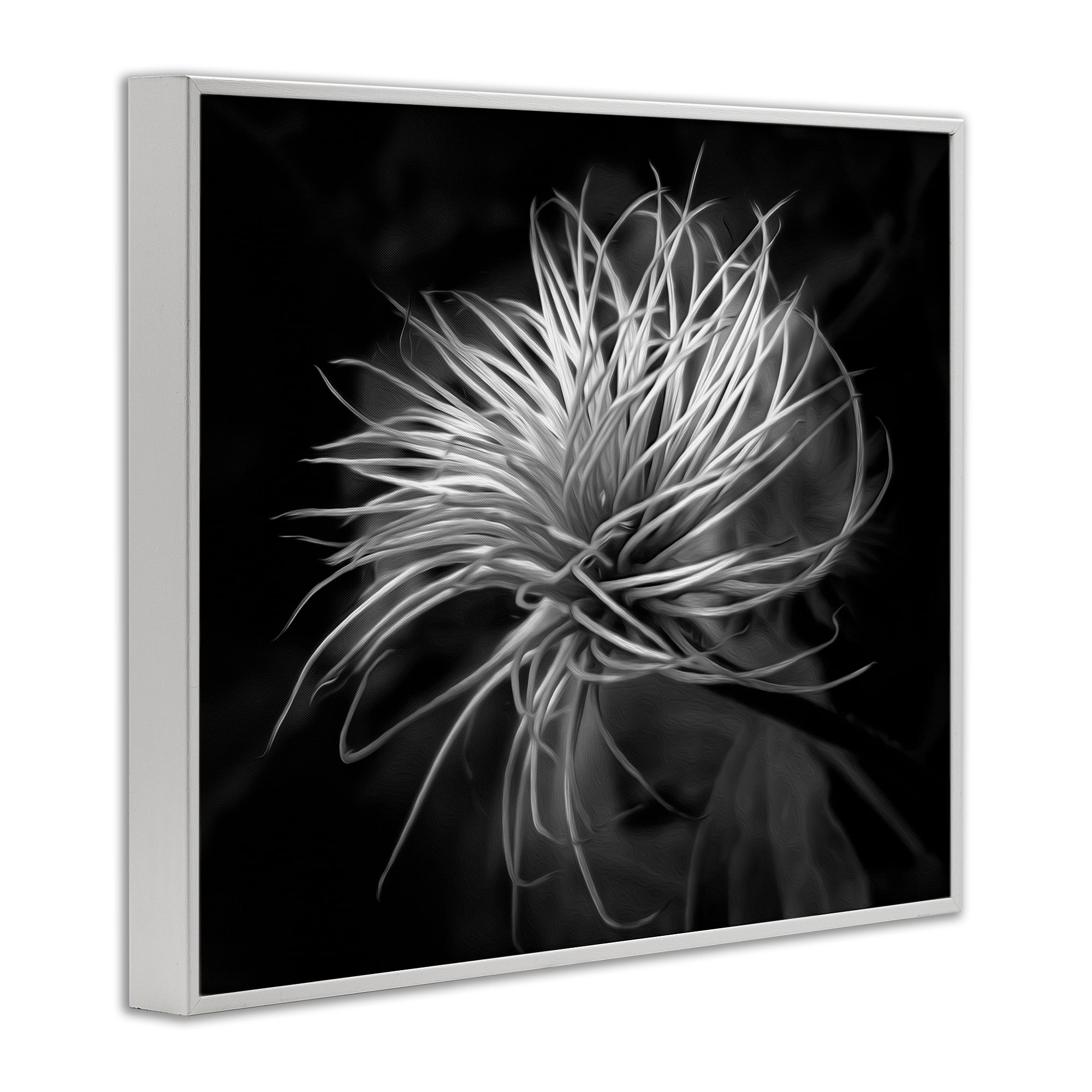 Twisting Botanical Leaves Contrast White Framed Giclee Art, design by Phillip Flowers