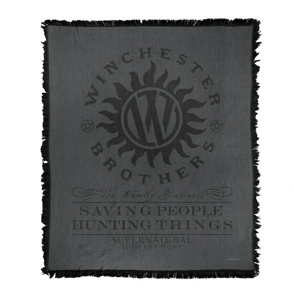Supernatural Blanket, 50'x60' Winchester Anti Possession Woven Tapestry Cotton Blend Fringed Throw