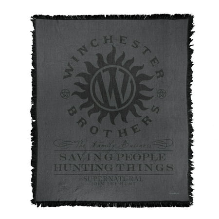 Supernatural Blanket, 50'x60' Winchester Anti Possession Woven Tapestry Cotton Blend Fringed Throw