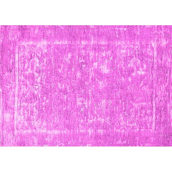 Ahgly Company Indoor Rectangle Oriental Pink Industrial Area Rugs, 7' x 9'