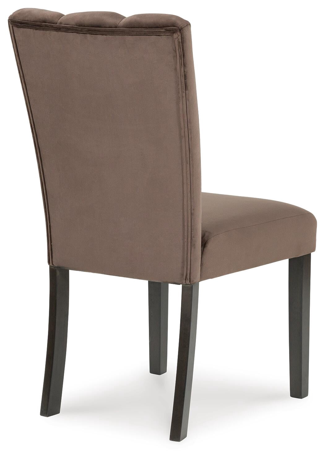 Signature Design by Ashley Zendalia Dining Chairs | Elegant Channel-Stitched Velvet Side Chairs | Set of 2, Mocha Brown