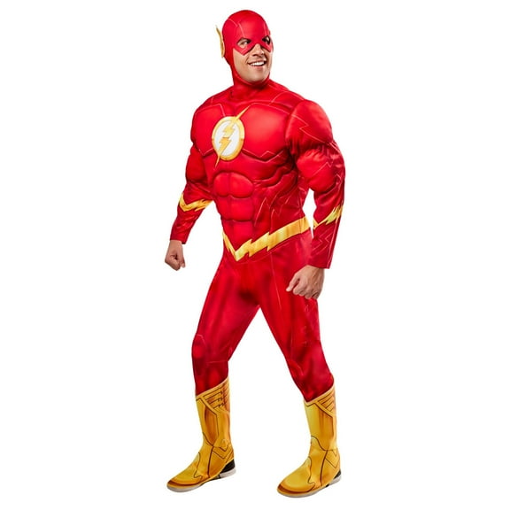DC Comics The Flash Deluxe Muscle Chest Costume for Adults by Rubies, Men's Large