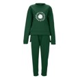 thumbnail image 2 of Gibobby Conjunto de sudadera para mujer Trajes informales de mujer con estampado de girasol , cuello redondo, manga larga y pantalones largos, para las tempor(Verde,M), 2 of 4