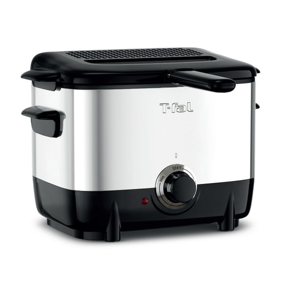 T-fal Mini Deep Fryer, Stainless Steel Deep Fryer with Basket, 1L, Black