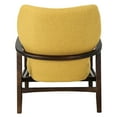 thumbnail image 3 of Mid-century Modern Mustard Club Chair, Soft Fabric, Button Sides, Wooden Frame, 31.6 In W X 25.48 D 32.81 H, 24.13 Lb Fabric Covering, Wood Lbs, 32.81" Height, 3 of 6