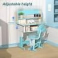 thumbnail image 4 of Dapmiu Ergonomic Desk and Chair Set for Kids, Adjustable Height 36"-42", Spinal Support Chair & 24x18" Desktop for Ages 7-12, Blue, 4 of 8
