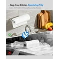 thumbnail image 3 of Paper Towel Holder Under Cabinet, One-Handed Tear, Wall Mount, Adhesive, Silver, Roll with Ratchet Mechanism for Kitchen Bathroom Farmhouse Essentials Decor Accessories, 3 of 6