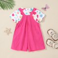 thumbnail image 4 of ZOEREA Toddler Girl Clothes, 2Pcs Baby Girl Outfits Spring/Summer Stripe/Floral T-Shirt+Bib Overall Shorts Clothing Set 1-5T, 4 of 8