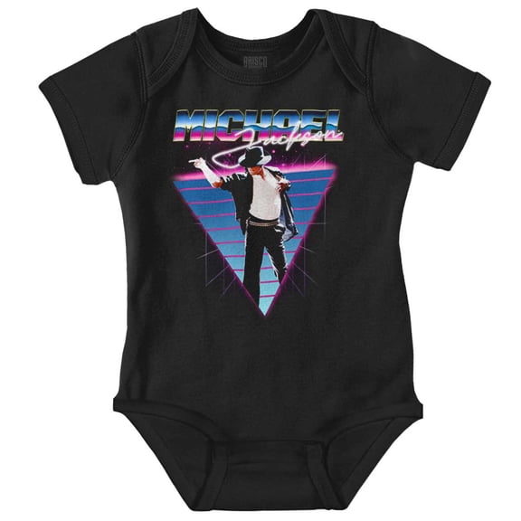 Michael Jackson 80s Iconic Pop Pose Gender Neutral Printed Baby Bodysuit Brisco Brands NB