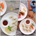 thumbnail image 4 of 1 Pce Assiette en Céramique Simple Plat de Service pour Raviolis (Blanc), 4 of 8
