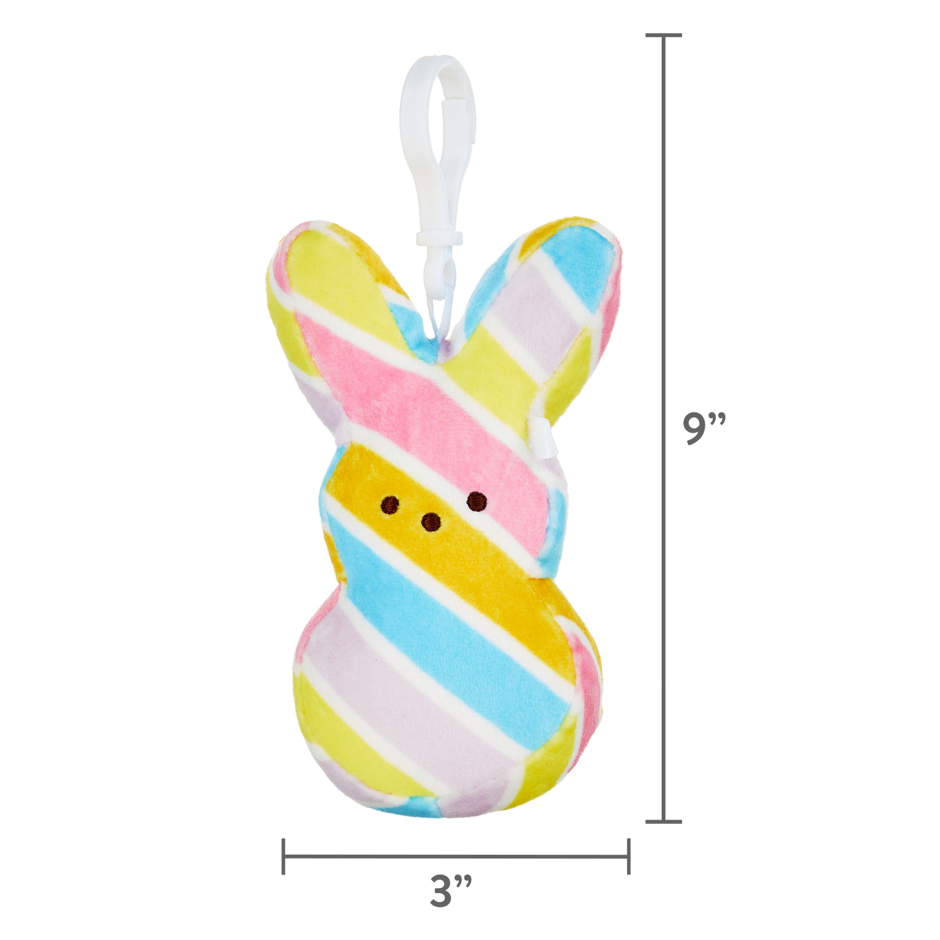 Peeps Easter Peep Rainbow Bunny Backpack Clip Plush Keychain New with Tag