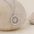 thumbnail image 3 of Bling Craft Compass Pendant 0.14 ct Round Moissanite Nautical Necklace for Women 14k White Gold Plated 925 Sterling Silver (Color D, VVS1), 3 of 7