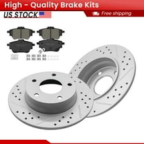 ACB ZONE Rear Brake Kits for 2020 - 2024 Nissan Sentra (982718, 2306), Drilled Slotted Disc Brake Rotors and Ceramic Brake Pads