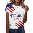 thumbnail image 2 of Goodtrade8 Short Sleeve Plus Size T Shirts for Women American Red White and Blue Pullover Graphic Red White and Blue , July 4th Casual Crew Neck Fashion Womens Tops Independence Day, 2 of 7