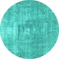 thumbnail image 1 of Ahgly Company Indoor Round Persian Turquoise Blue Traditional Area Rugs, 4' Round, 1 of 4