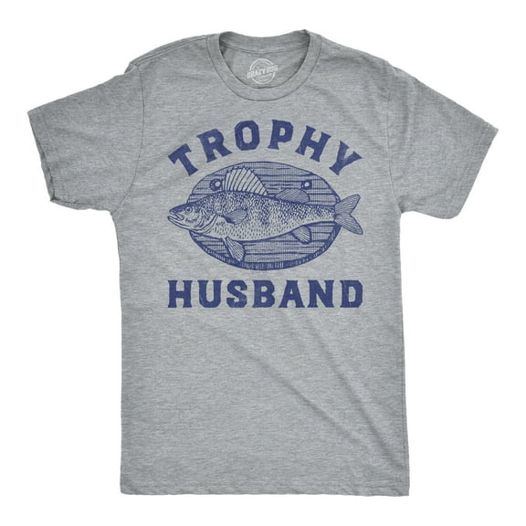 Mens Funny T Shirts Trophy Husband Mounted Fish Sarcastic Graphic Novelty Tee for Men Graphic Tees
