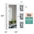 thumbnail image 2 of Winado Wall Mounted Armoire Jewelry, Foldable Jewelry Cabinet Organizer Storage Box with Mirror and 3 Photo Frame, White, 2 of 6