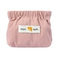 thumbnail image 2 of Xrouty Corduroy Elastic Storage Bag, Mini Makeup Pouch, Ladies Lipstick Bag, Large Capacity Wallet, Jewelry Small Storage Objects Organizer Pink, 2 of 4