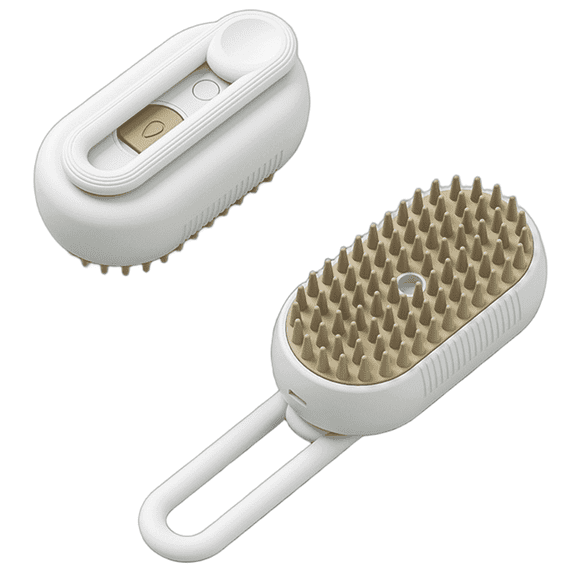 GJX Cat Steam Brush Mist Massage Design Cat Brush Calms and Prevents Flyaways Cat Brushes for Indoor Cats White