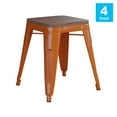 thumbnail image 4 of Flash Furniture Kai Series 18"H Square Backless Dining Barstool, Orange (Set of 4), 4 of 11