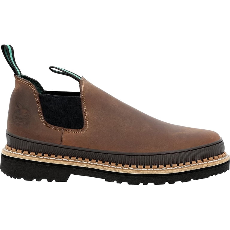 Georgia Boot Dark Brown Leather Slip-Ons Georgia Boot Cedar Falls Moc-Toe Slip On main image 2