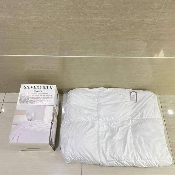 SILVERYSILK Duvets,Comforter Duvet Insert, Quilted Comforter with Corner Tabs, Box Stitched Down Alternative Comforters Queen Size (White)