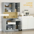 thumbnail image 6 of Barara King Kitchen Pantry,71" Kitchen Pantry, Freestanding Buffet with Hutch, Farmhouse Storage Cabinet, Microwave Cabinet, White, 6 of 6