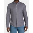 thumbnail image 3 of George Men's and Big Men's Knit Button-Up Shirt with Long Sleeves, Sizes S-3XL, 3 of 5