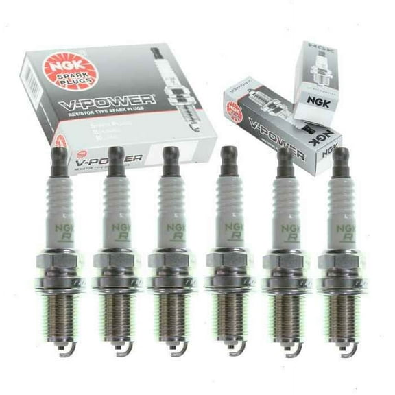 6 pc NGK V-Power Spark Plugs compatible with Nissan Xterra 3.3L V6 2000-2004