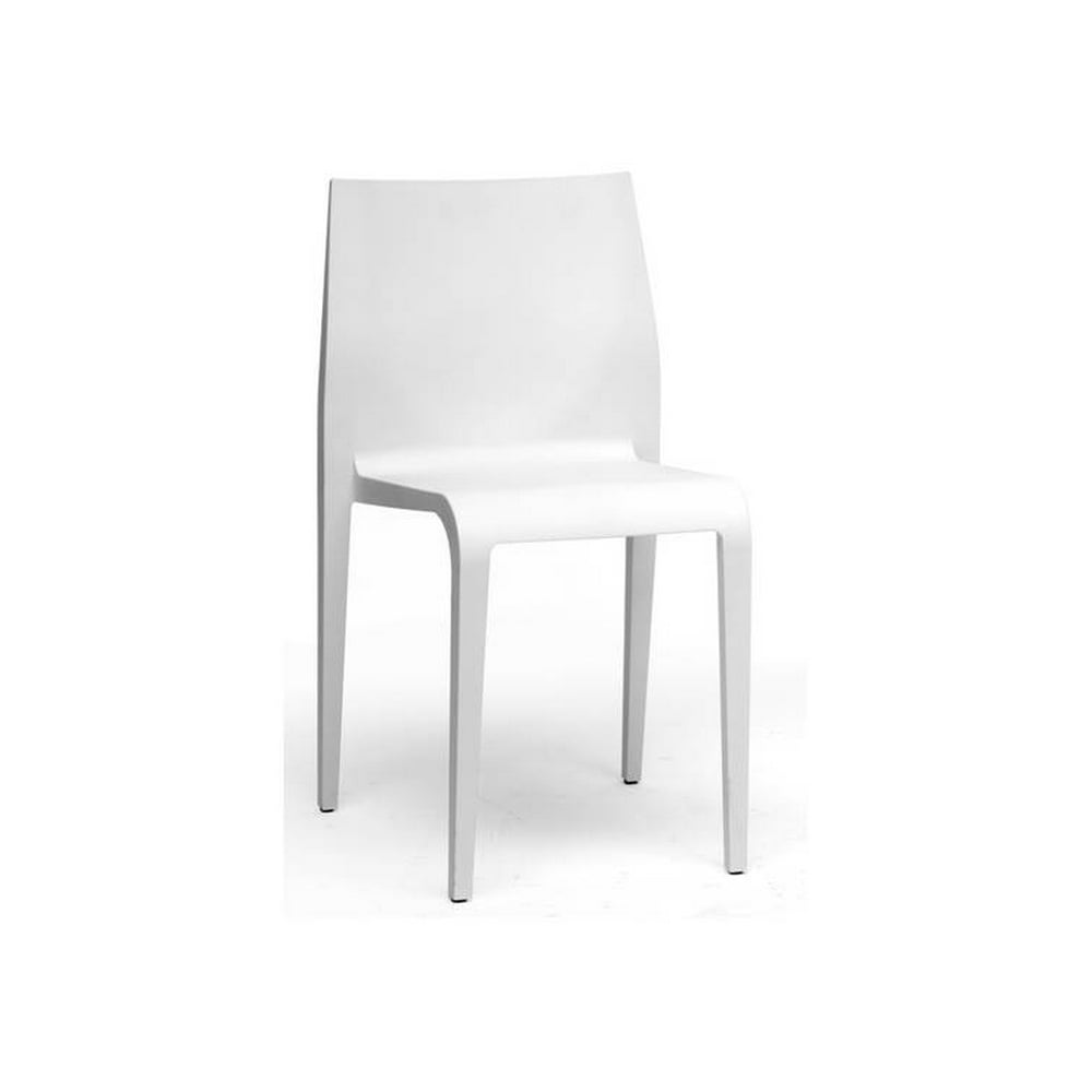 Blanche Modern Molded Plastic Dining Chair in White