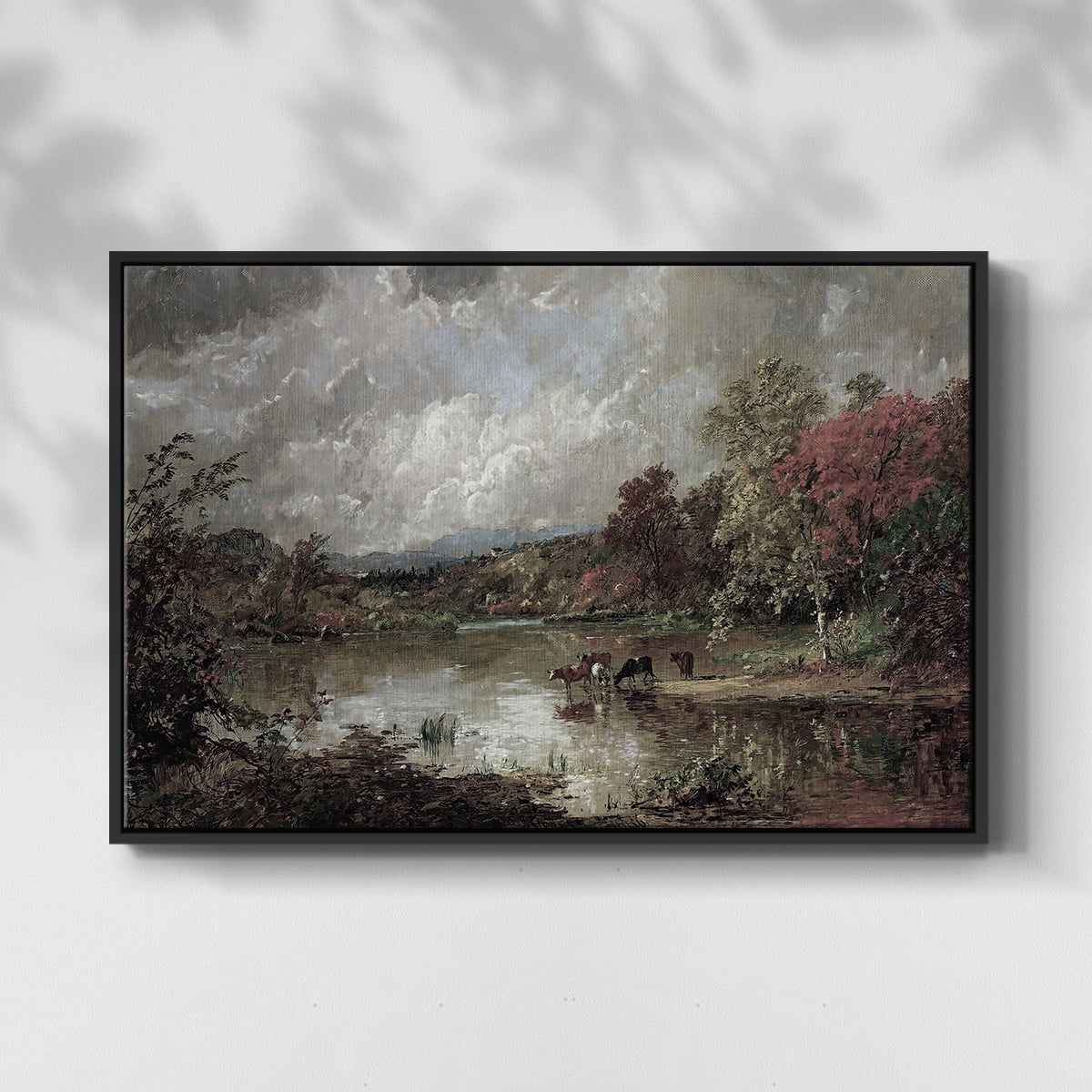 Vintage Landscape-XXIII By Wexford Home Framed in Black Wood Gallery Wrapped Canvas 17 in. x 25 in.
