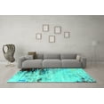 thumbnail image 3 of Ahgly Company Indoor Round Oriental Turquoise Blue Industrial Area Rugs, 3' Round, 3 of 4