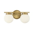 thumbnail image 2 of Trade Winds Lighting 2-Light Bathroom Vanity Light In Natural Brass, 2 of 6
