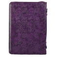 thumbnail image 2 of Christian Art Gifts Purple Faux Leather Bible Cover for Women Faith Purple Paisley- Hebrews 11:1 Zippered Case for Bible or Book with Handle, Medium Christian Art Gifts, 2 of 7