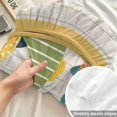 thumbnail image 4 of Twin Sze Fitted Sheet Set - Coastal Nautical 2 Piece Bedding Sets 16" Deep Pocket Fitted Sheet with 1 Pillowcase, Summer Cute Cartoon Fishes Plaid Yellow Brushed Microfiber Hotel Luxury Bed Sheets, 4 of 9