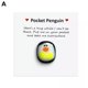 thumbnail image 1 of Pingüino de bolsillo de cristal TUMALL, lindo regalo de animal, pensando en ti, abrazo en el buzón, 2024: aquí tienes un abrazo, 1 of 8