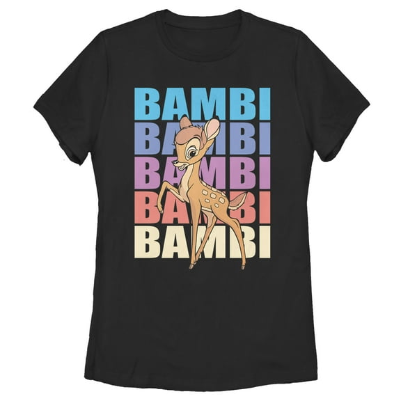 Women's Bambi Name Stack Pose Graphic Tee Black Small
